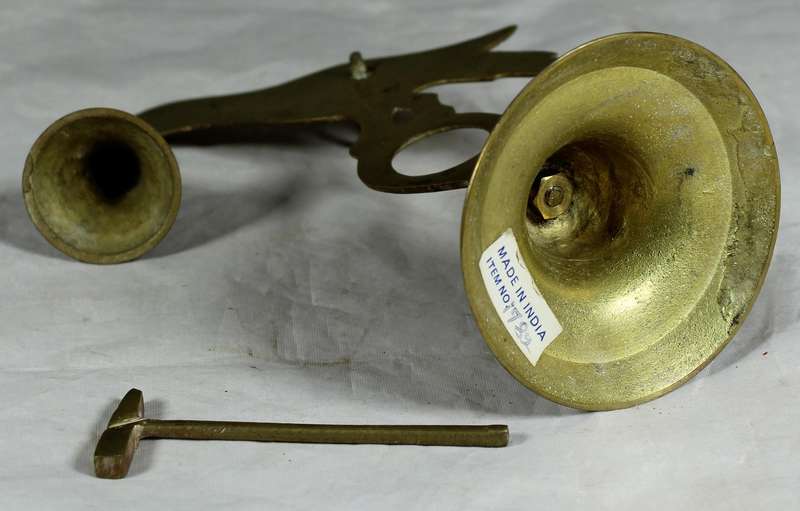 Brass bell - Parrot with little hammer
