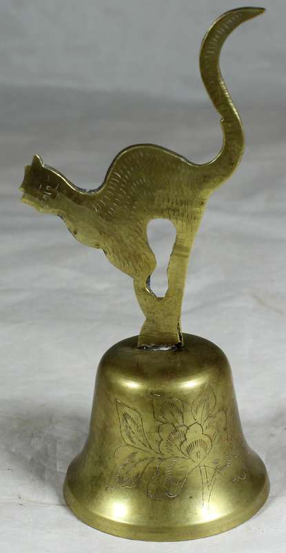 Brass bell - Cat figure