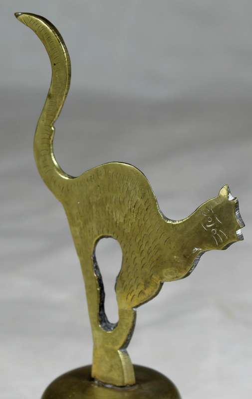 Brass bell - Cat figure