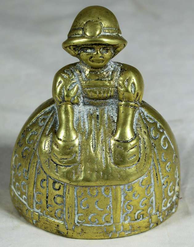 Brass bell - Victorian lady in crinoline dress