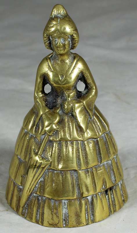 Brass bell - Victorian lady in crinoline dress