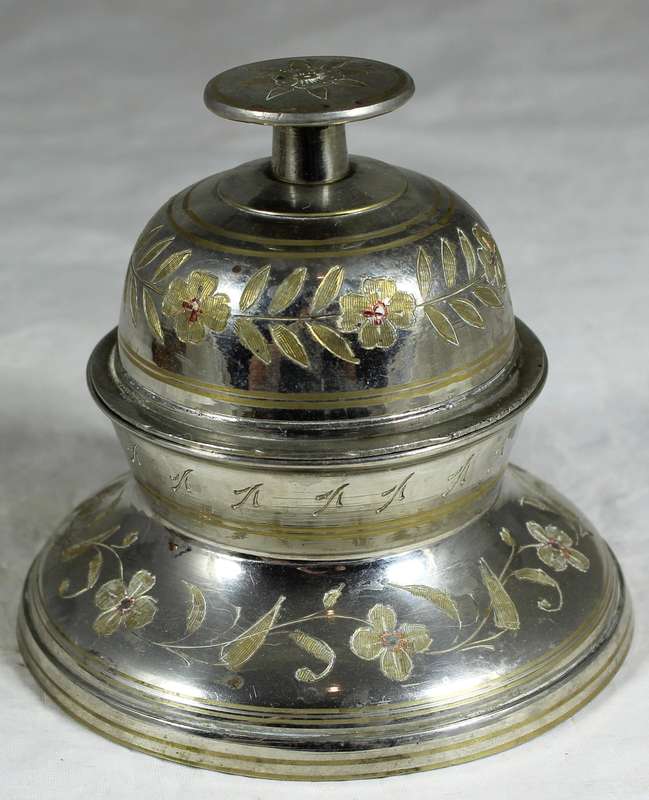 Large elephant claw silver plated bell