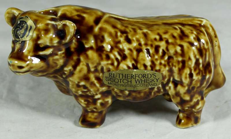 Rutherfords whiskey small bull decanter