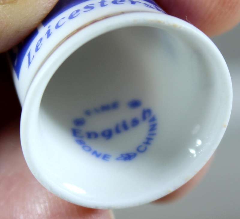 Bone China thimble - Snibston - Leichestershire