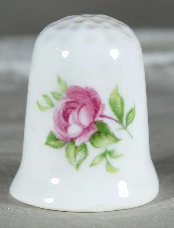 Bone China thimble - Pink rose
