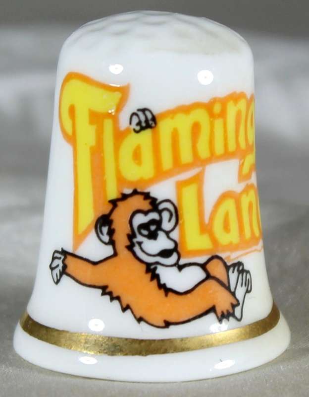 Bone China thimble - Flamingo Land