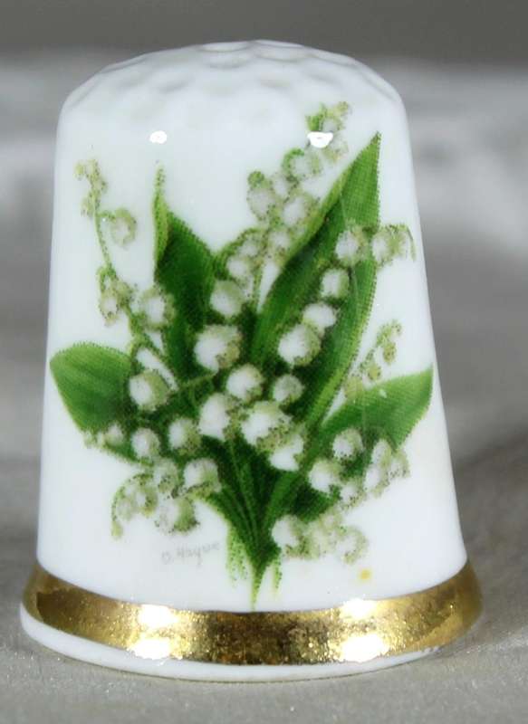 Bone China thimble - Lilly Wreath - Finsbury