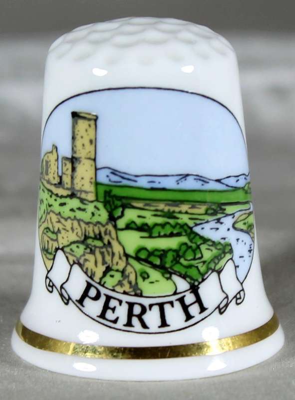 Bone China thimble - Perth - Sights of Britain