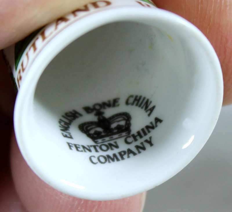 Bone China thimble - Rutland - Fenton