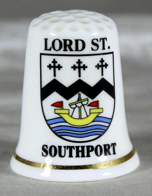 Bone China thimble - Lord St. Southport - Sights of Britain