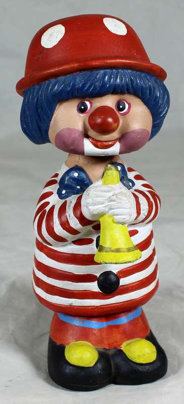 Ceramic bobble head - Clown with trumpet