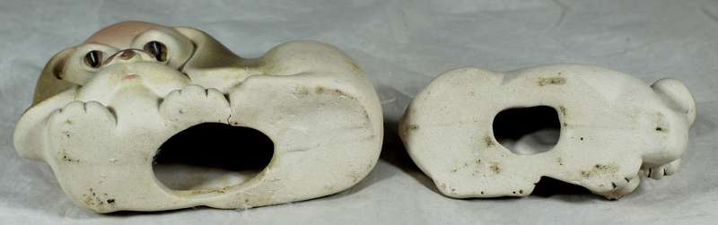 Pair of ceramic droopy eye dogs