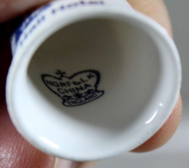 Bone China thimble - Thoresby Hall Hotel - Norfolk