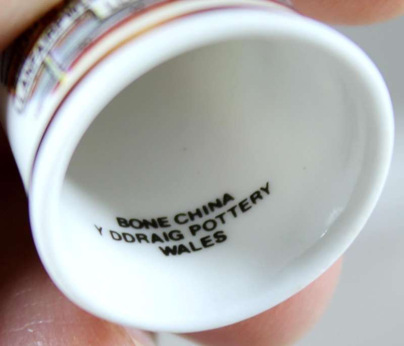Bone China thimble - Llantysiliogogogoch - YDdraig