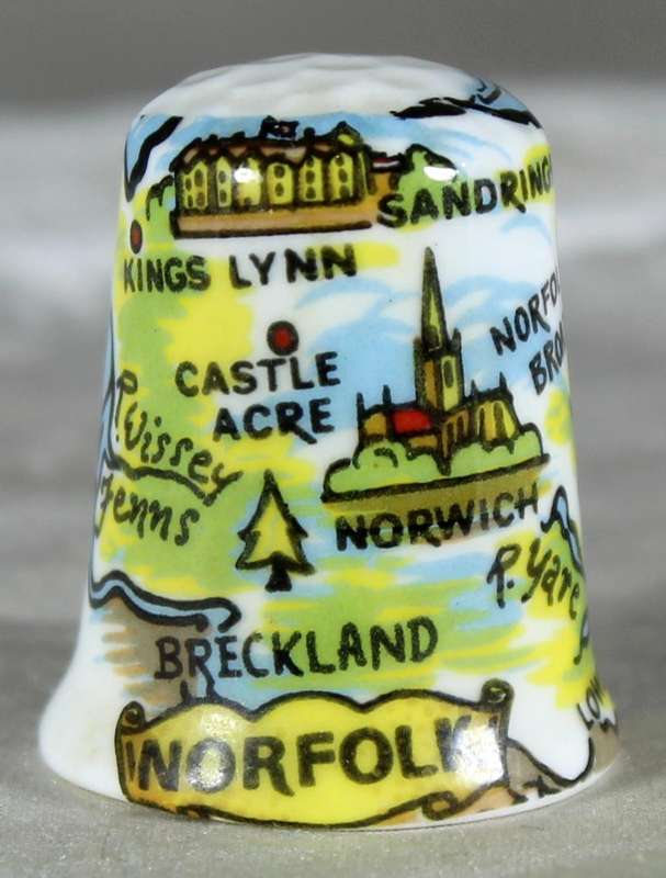 Bone China thimble - Norfolk - MG Norwich