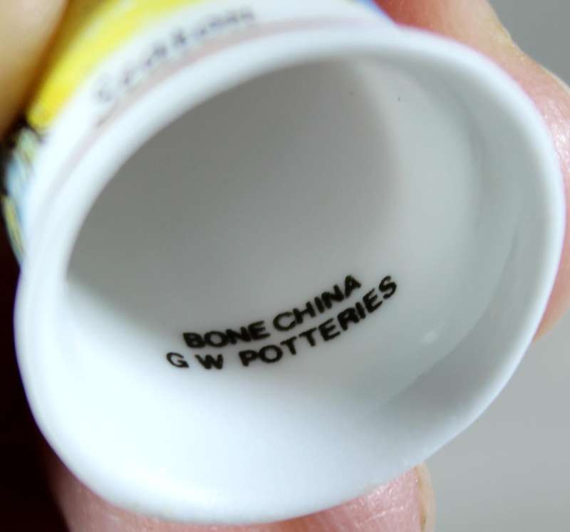 Bone China thimble - Seaton - GW Potteries