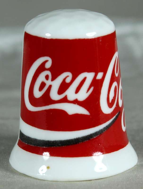 Bone China - Advertising thimble - Coca-Cola