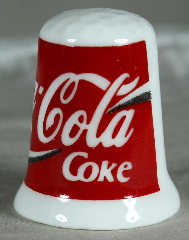 Bone China - Advertising thimble - Coca-Cola