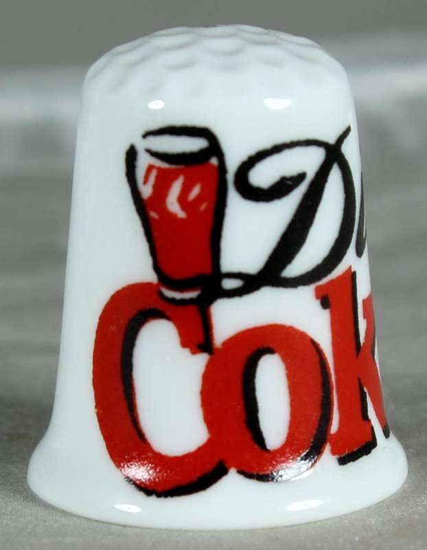 Bone China - Advertising thimble - Diet Coke - Stoke-on-Trent