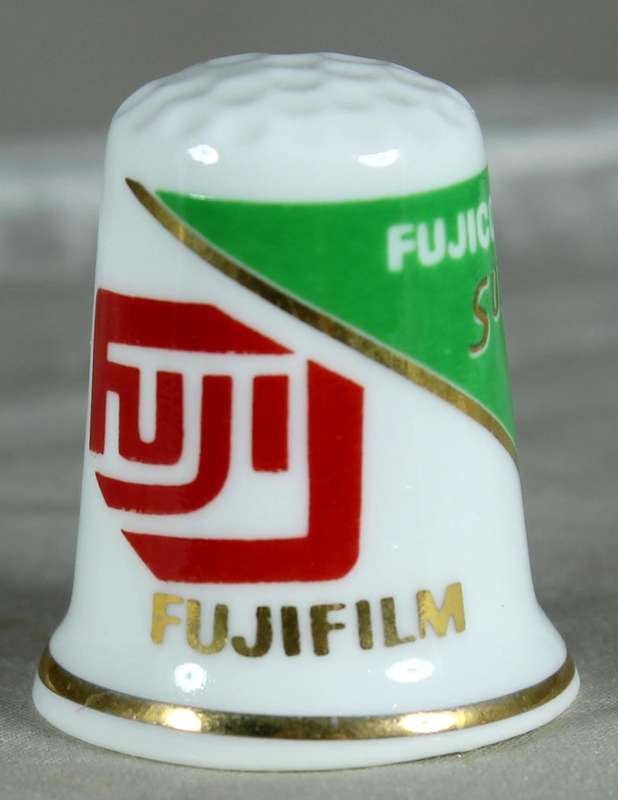 Bone China - Advertising thimble - Fuji Film - The Thimble Guild