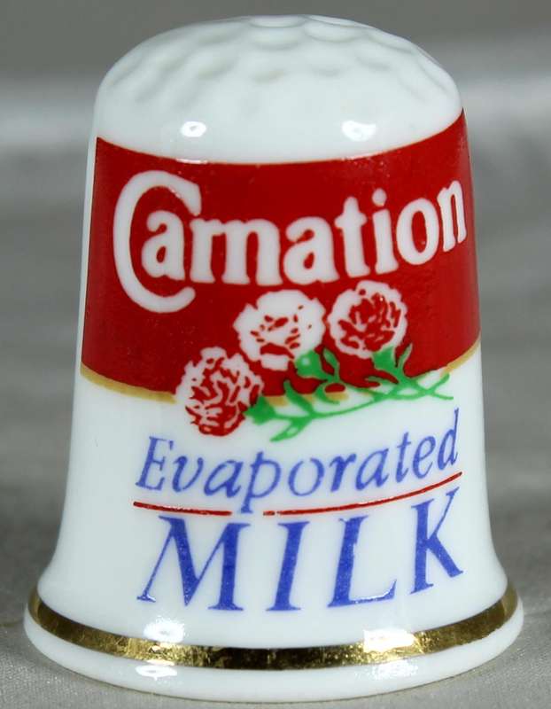 Bone China - Advertising thimble - Carnation Milk