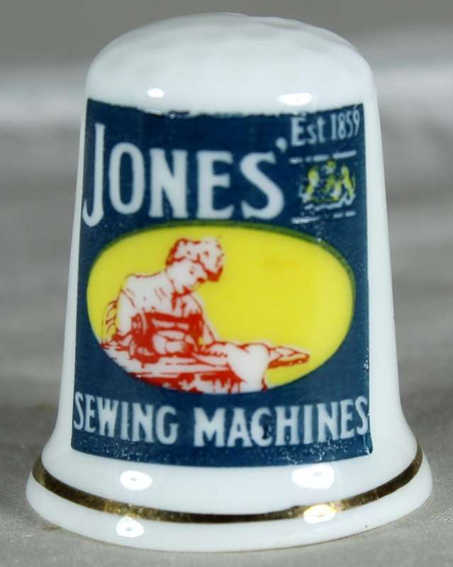 Bone China - Advertising thimble - Jones Sewing Machines