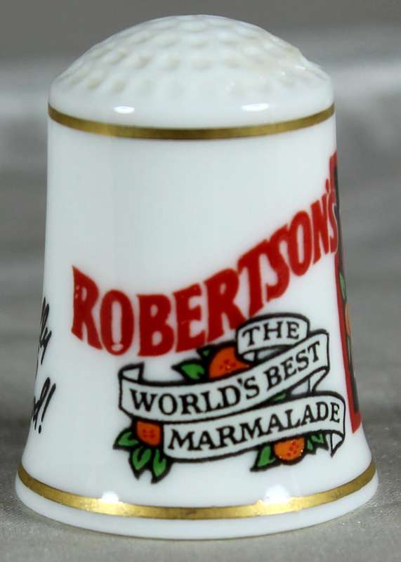 Bone China - Advertising thimble - Robertsons Golden Shred - FP 1982