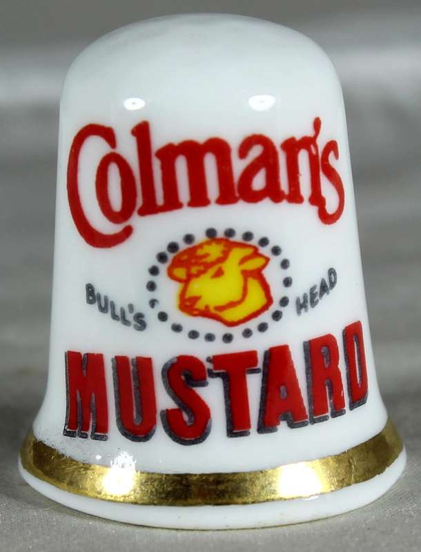 Bone China - Advertising thimble - Coleman's Mustard - Finsbury