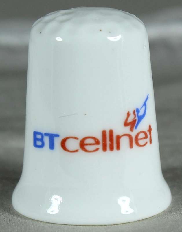 Bone China - Advertising thimble - BT Cell Net