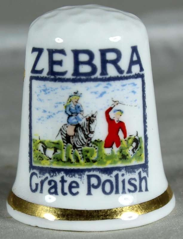 Bone China - Advertising thimble - Zebra Grate Polish - AJL China