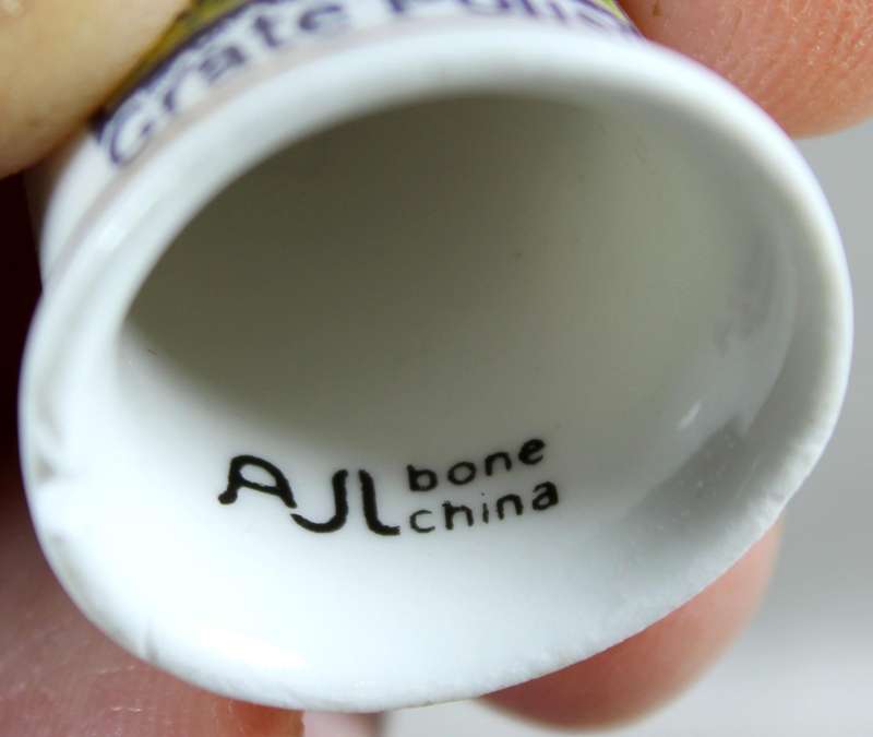 Bone China - Advertising thimble - Zebra Grate Polish - AJL China