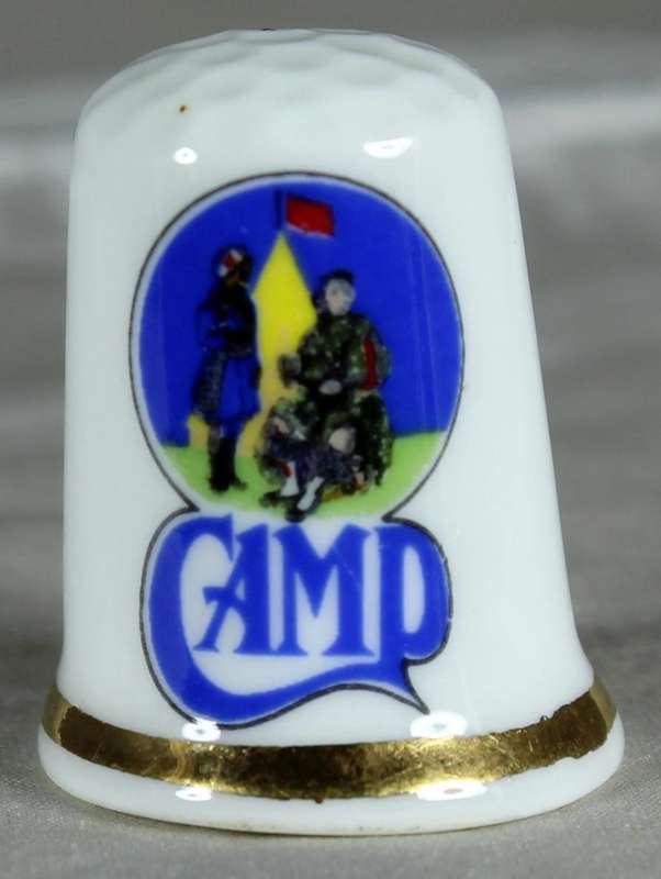 Bone China - Advertising thimble - Camp - Finsbury