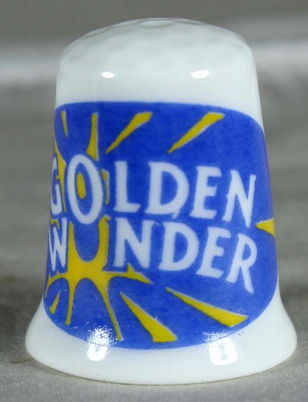 Bone China - Advertising thimble - Golden Wonder - Stoke-on-Trent
