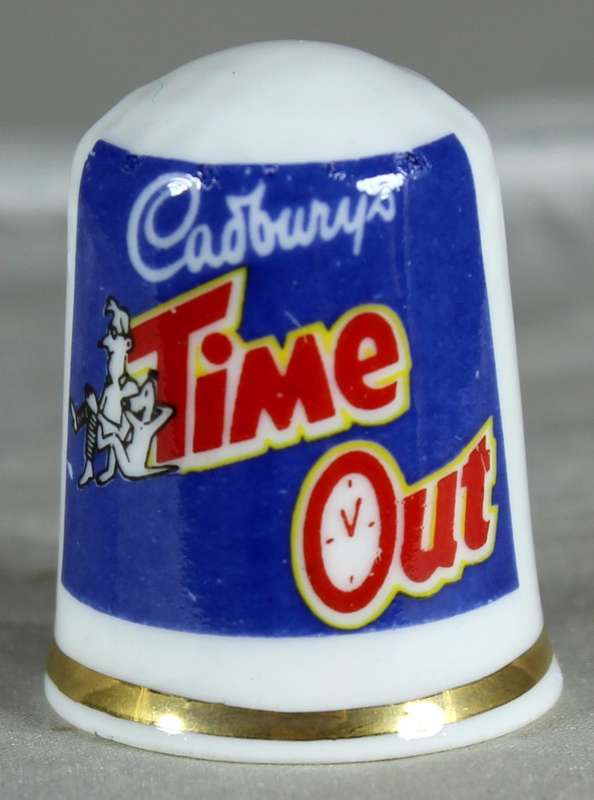Bone China - Advertising thimble - Cadbury's Time Out
