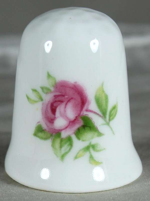 Bone China thimble - Pink rose