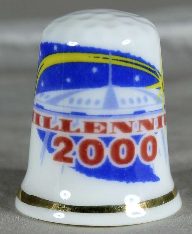 Bone China thimble - Millennium 2000 - Elgate