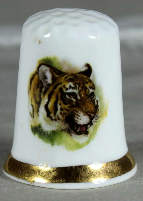Bone China thimble - Tiger - Finsbury