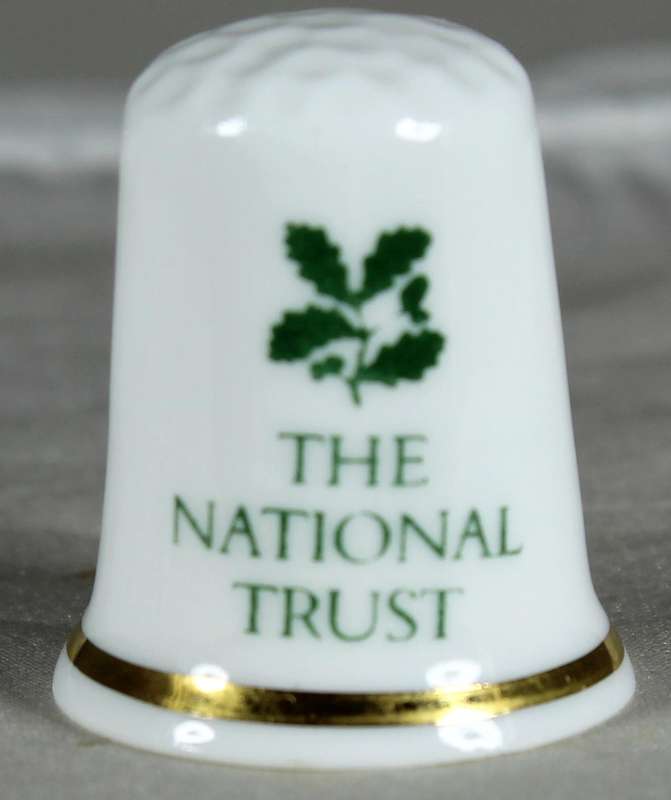 Bone China thimble - Bird on yellow rose - The National Trust