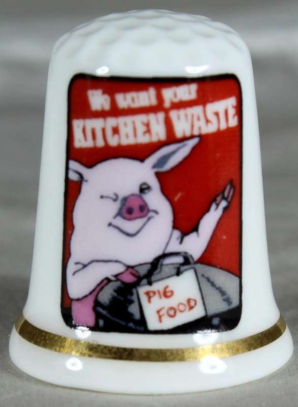 Bone China thimble - Pig Food