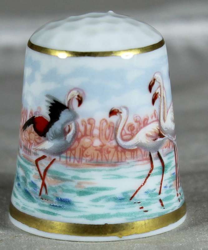 Bone China thimble - Flamingo's - Vista Alegra