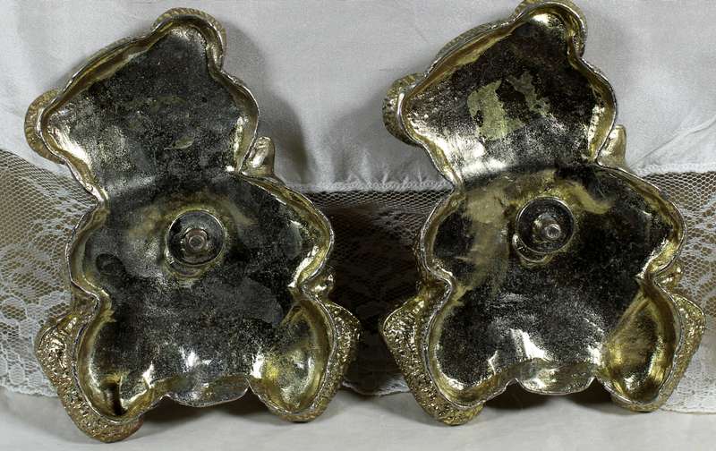 Pair of molded metal bear cabinet handles