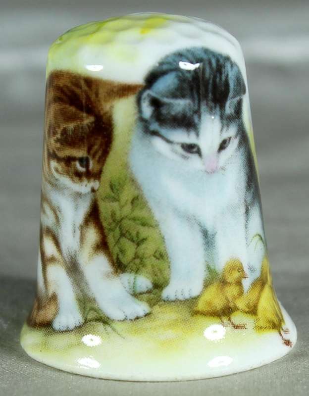 Bone China thimble - kittens