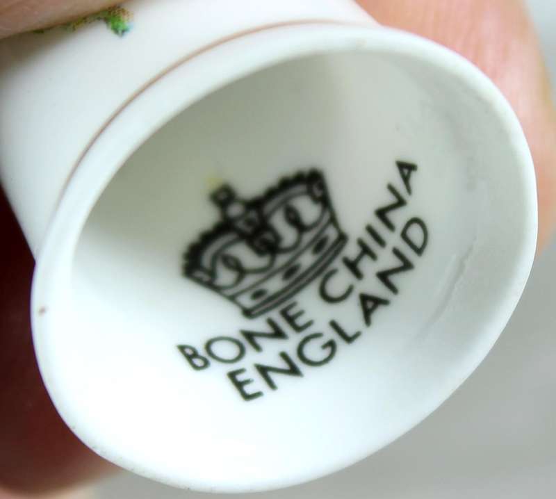 Bone China thimble - flowers on a tree