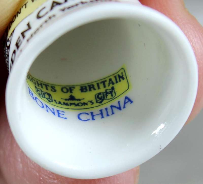 Bone China thimble - Eden camp - sights of Britain