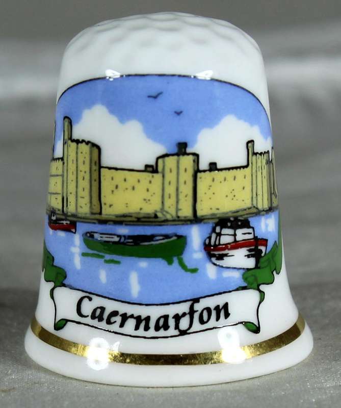 Bone China thimble - Caernarfon - sights of Britain