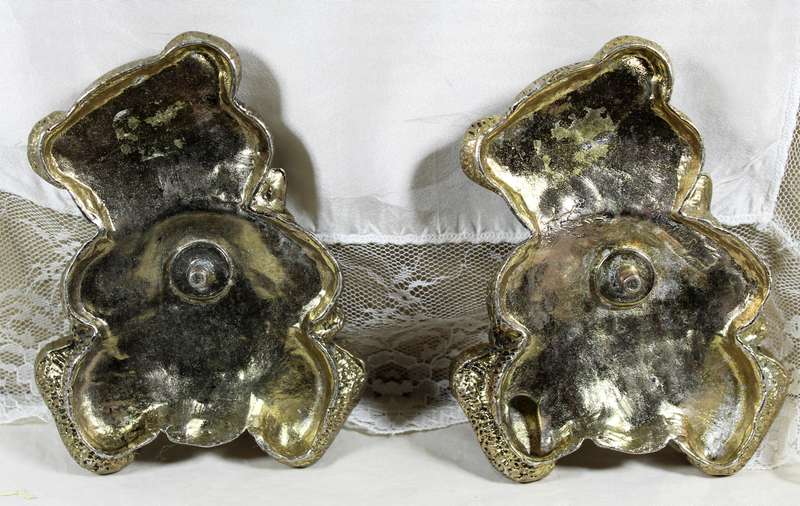 Pair of molded metal bear cabinet handles