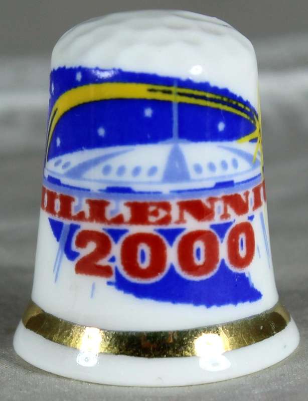 Bone China thimble - Millennium 2000 - Elgate