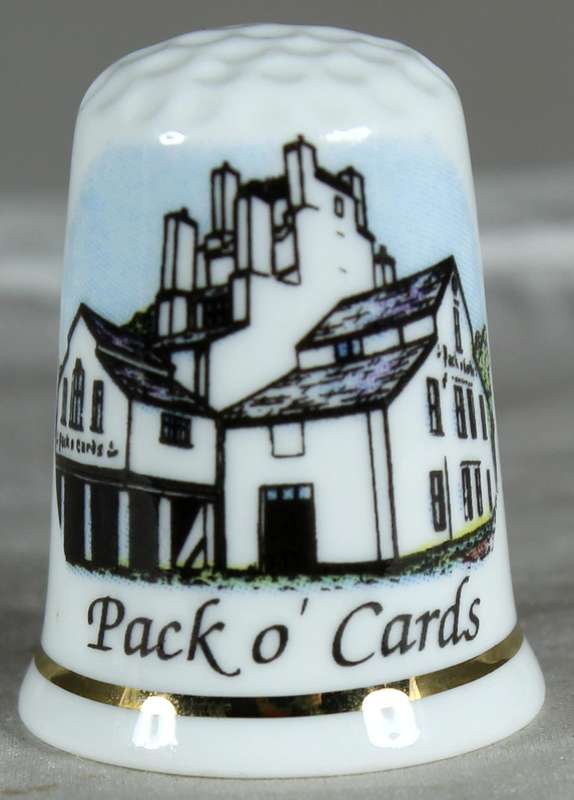Bone China thimble - pack o' cards - GW potteries