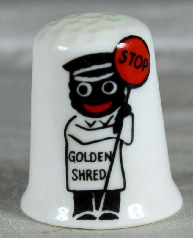 Bone China thimble - golden shred - Stock-on-Trent