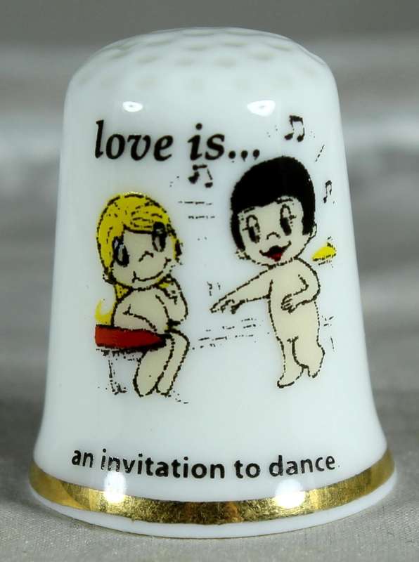 Bone China thimble - love is... an invitation to dance